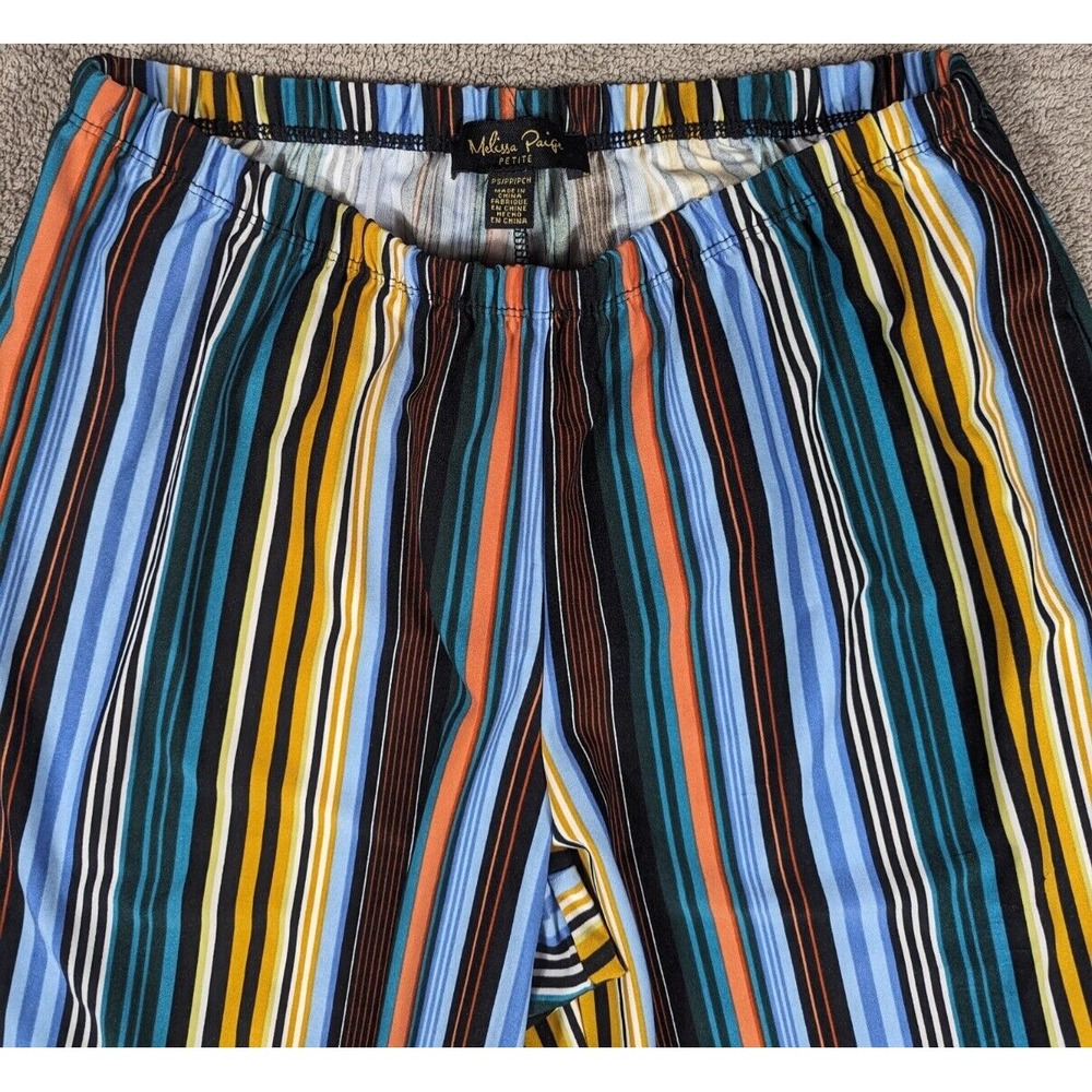 Melissa Paige Womens Striped Colorful Wide Pants Size Pettie Small - Picture 3 of 7